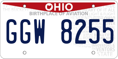 OH license plate GGW8255