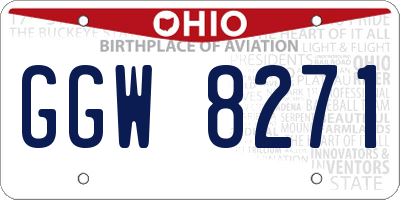 OH license plate GGW8271