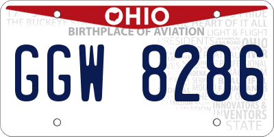 OH license plate GGW8286