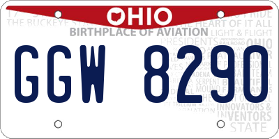 OH license plate GGW8290