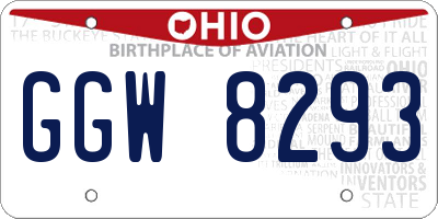 OH license plate GGW8293