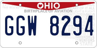 OH license plate GGW8294