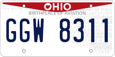 OH license plate GGW8311