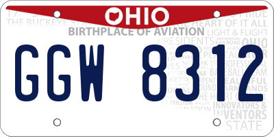 OH license plate GGW8312