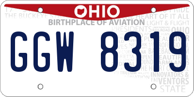 OH license plate GGW8319