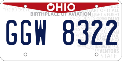 OH license plate GGW8322