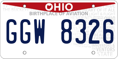 OH license plate GGW8326