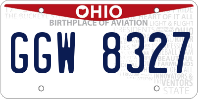 OH license plate GGW8327