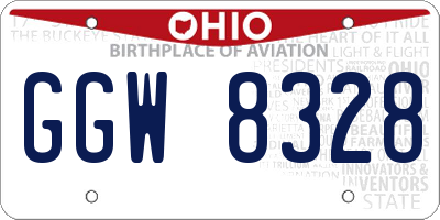 OH license plate GGW8328