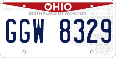 OH license plate GGW8329