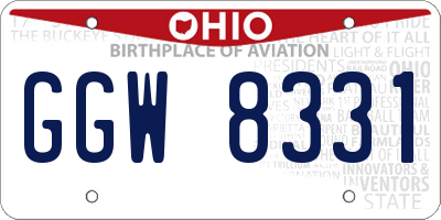 OH license plate GGW8331