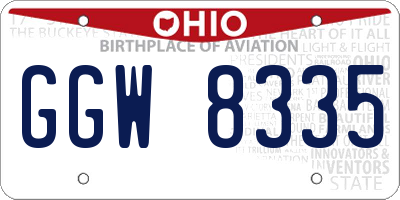 OH license plate GGW8335