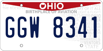 OH license plate GGW8341
