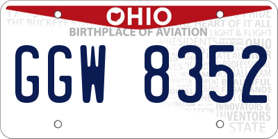 OH license plate GGW8352