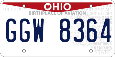 OH license plate GGW8364