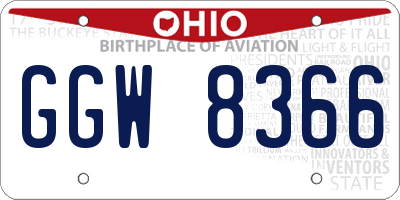 OH license plate GGW8366