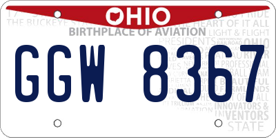 OH license plate GGW8367