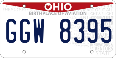 OH license plate GGW8395