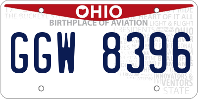 OH license plate GGW8396
