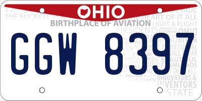 OH license plate GGW8397