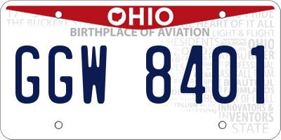 OH license plate GGW8401