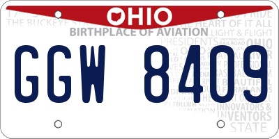 OH license plate GGW8409