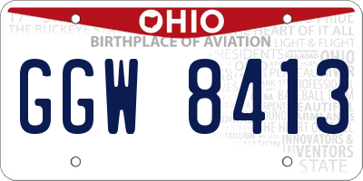 OH license plate GGW8413