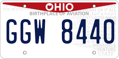 OH license plate GGW8440