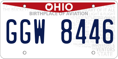 OH license plate GGW8446