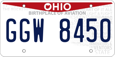 OH license plate GGW8450