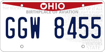 OH license plate GGW8455