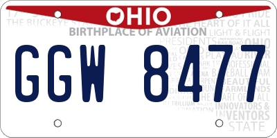 OH license plate GGW8477