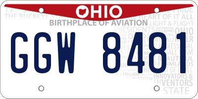 OH license plate GGW8481