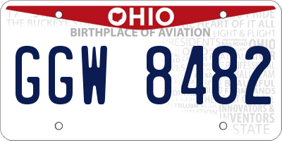 OH license plate GGW8482