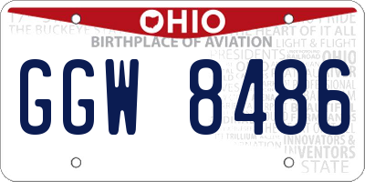 OH license plate GGW8486