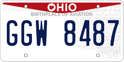 OH license plate GGW8487