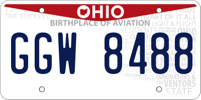 OH license plate GGW8488