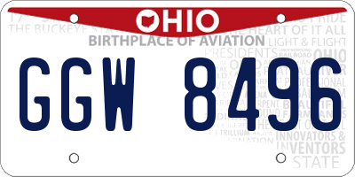 OH license plate GGW8496
