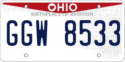OH license plate GGW8533
