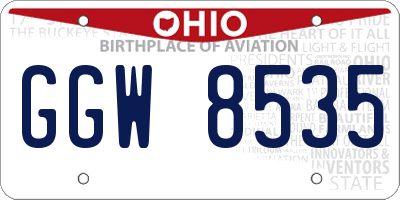 OH license plate GGW8535