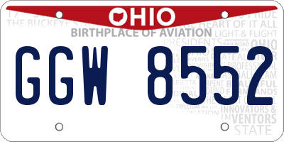 OH license plate GGW8552