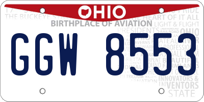 OH license plate GGW8553