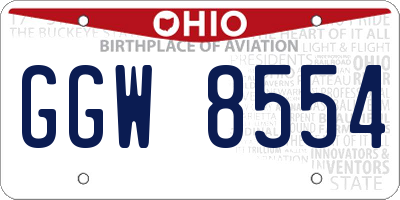 OH license plate GGW8554