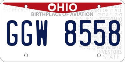 OH license plate GGW8558