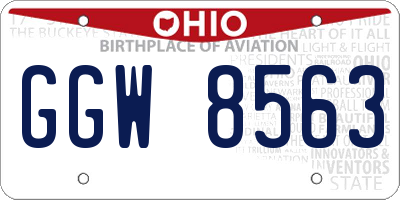 OH license plate GGW8563