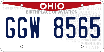 OH license plate GGW8565