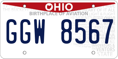 OH license plate GGW8567