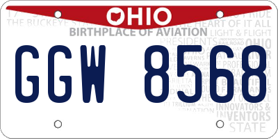 OH license plate GGW8568