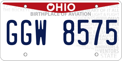 OH license plate GGW8575
