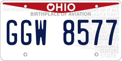 OH license plate GGW8577